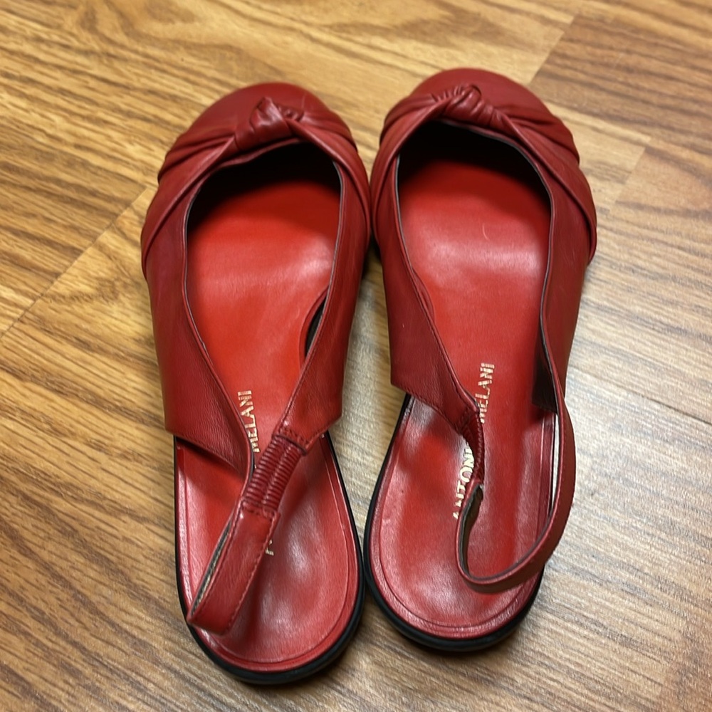 ANTONIO MELANI Red Knotted Slingback Flats - Picture 3 of 7